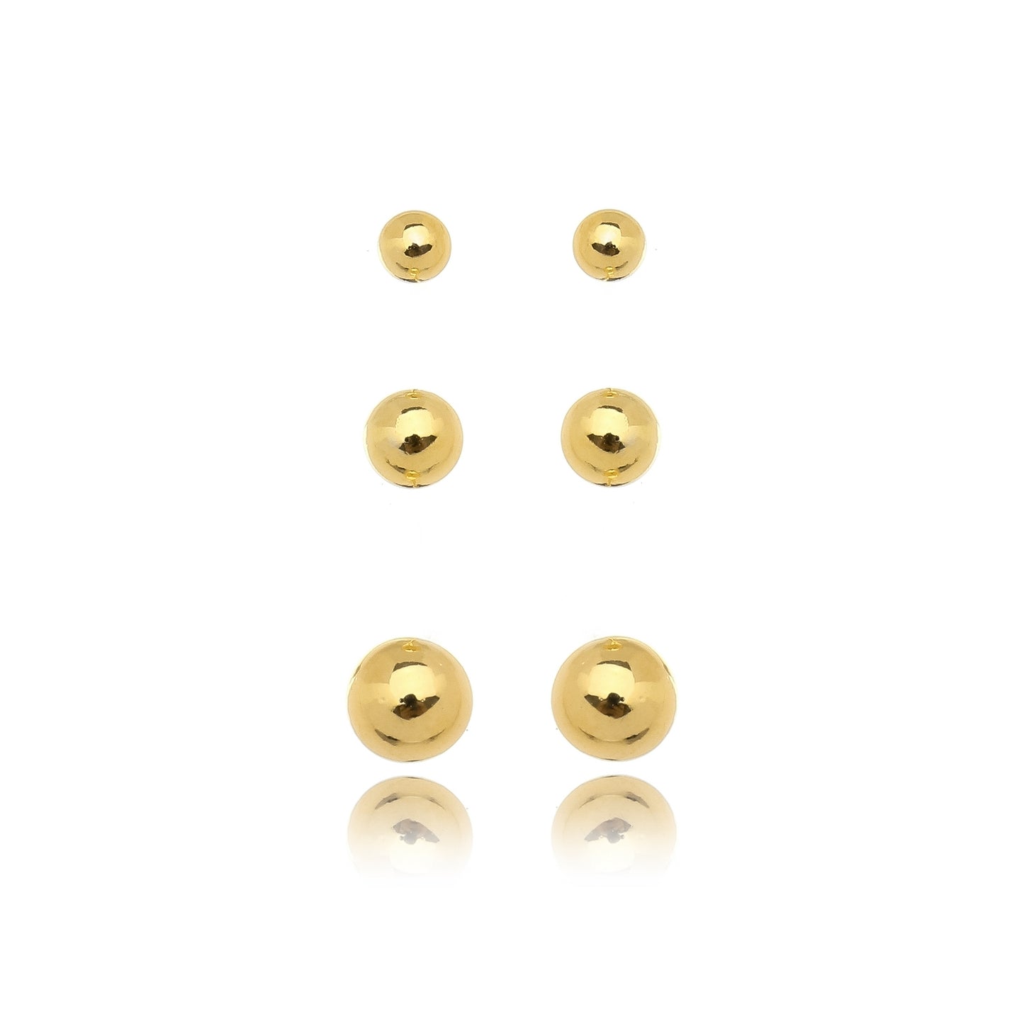 18K Gold Plated Trio Balls Earrings