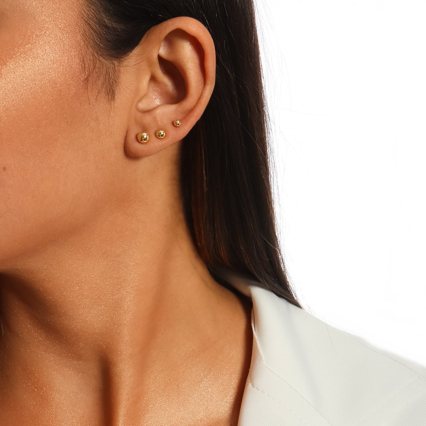18K Gold Plated Trio Balls Earrings