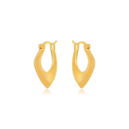 18K Gold Plated Hoops Latch Back Earrings