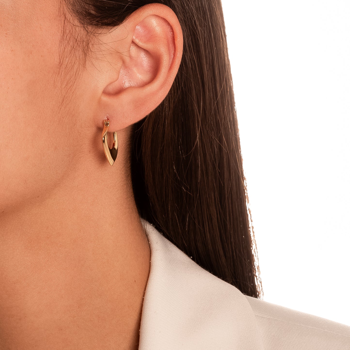 18K Gold Plated Hoops Latch Back Earrings