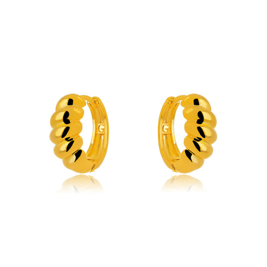 18K Gold Plated Croissant Hoops Earrings