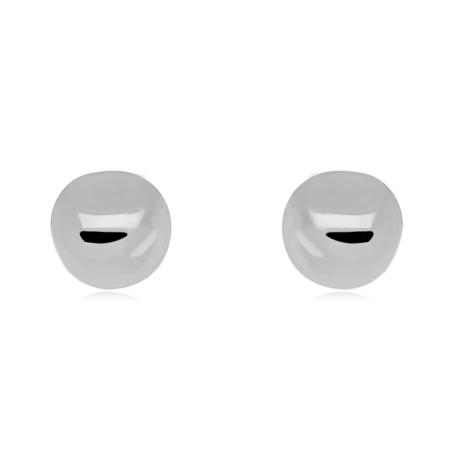 White Rhodium Plated Organic Ball Stud Earrings