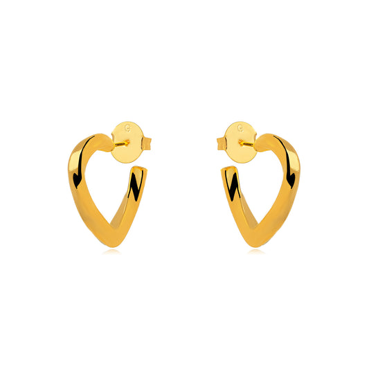Heart Hoops 18K Gold Plated Earrings