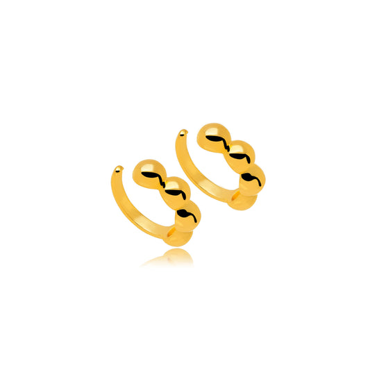 18K Gold Plated Double Fake Piercing Earrings