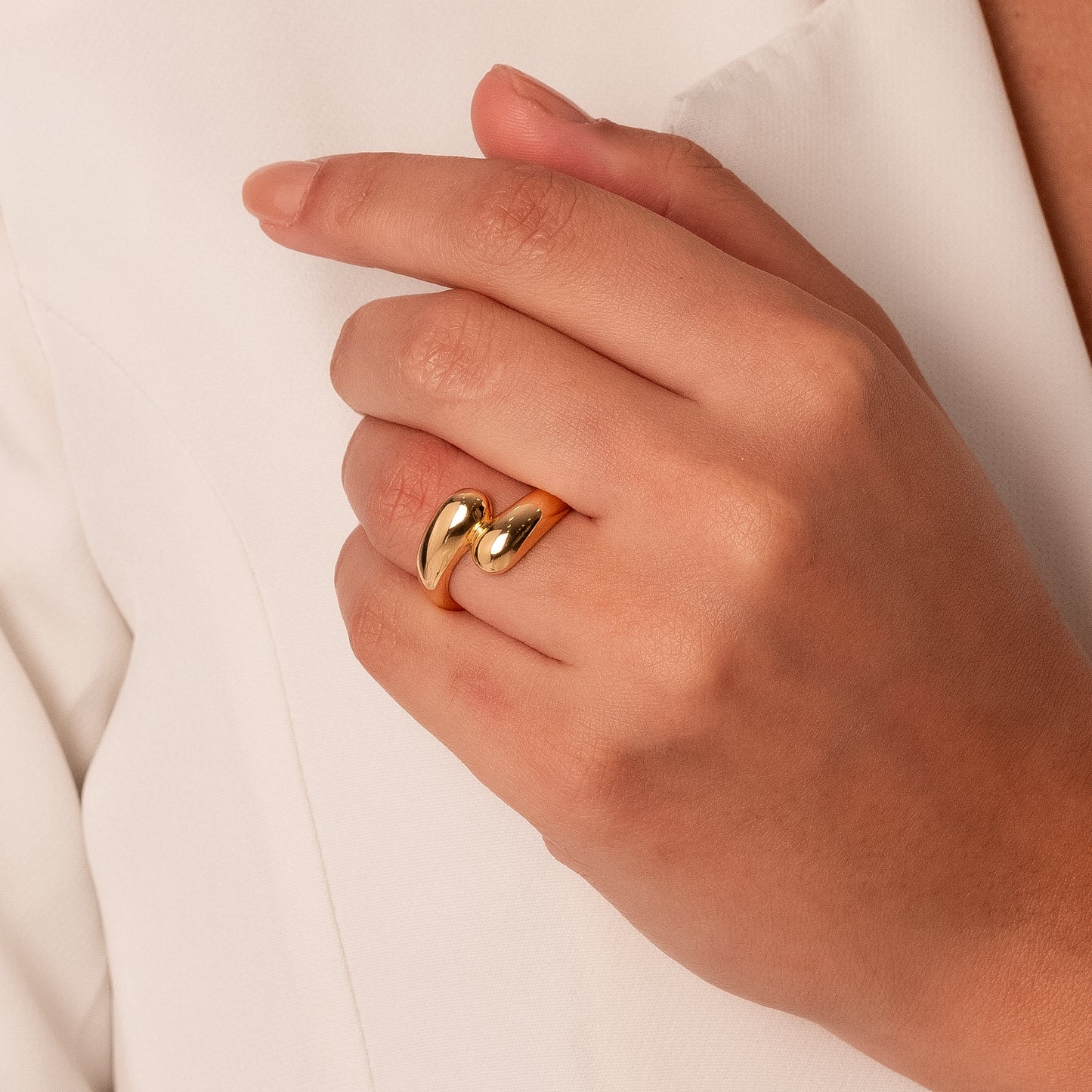 18K Gold Plated Open Domed Ring