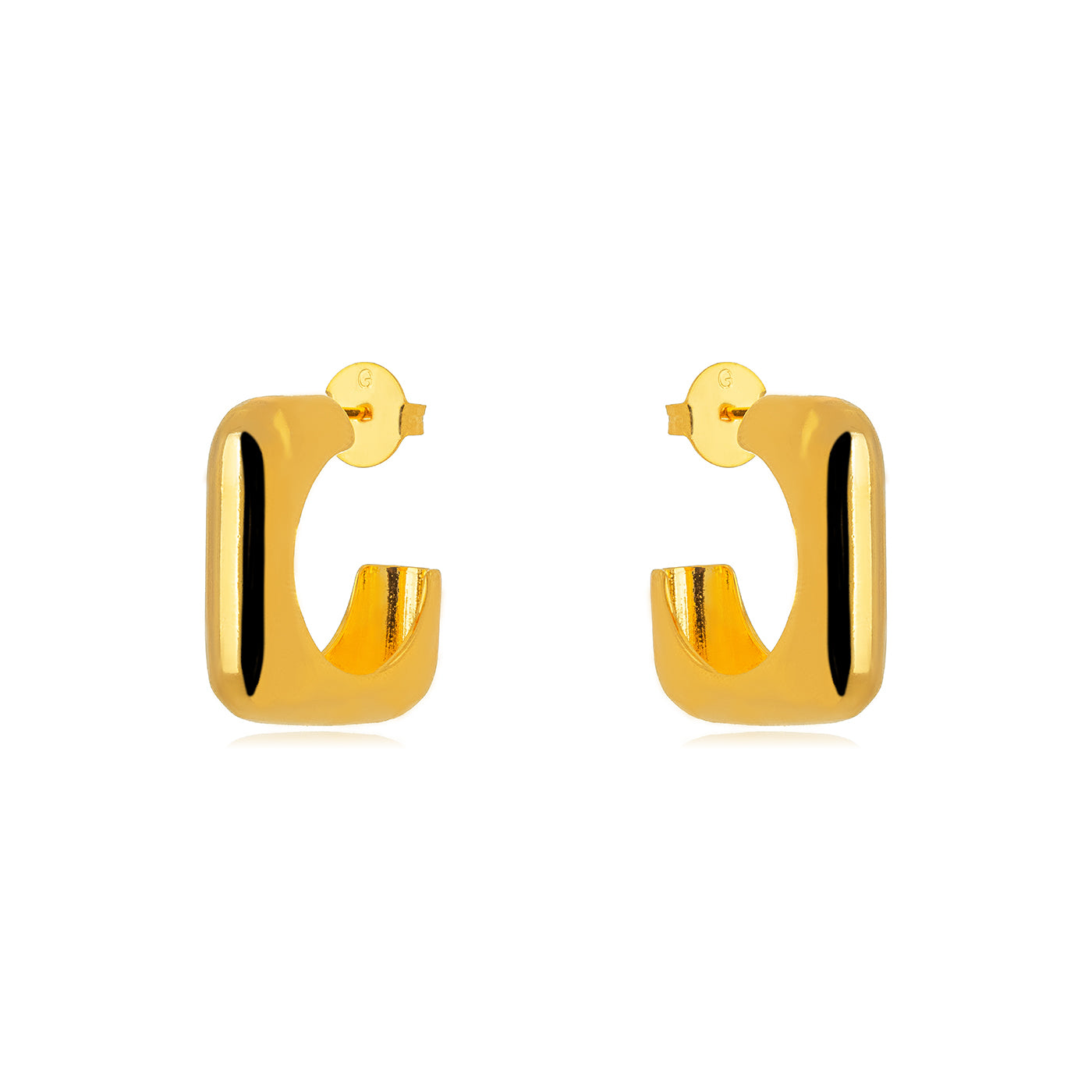18K Gold Plated Square Bold Hoops Earrings