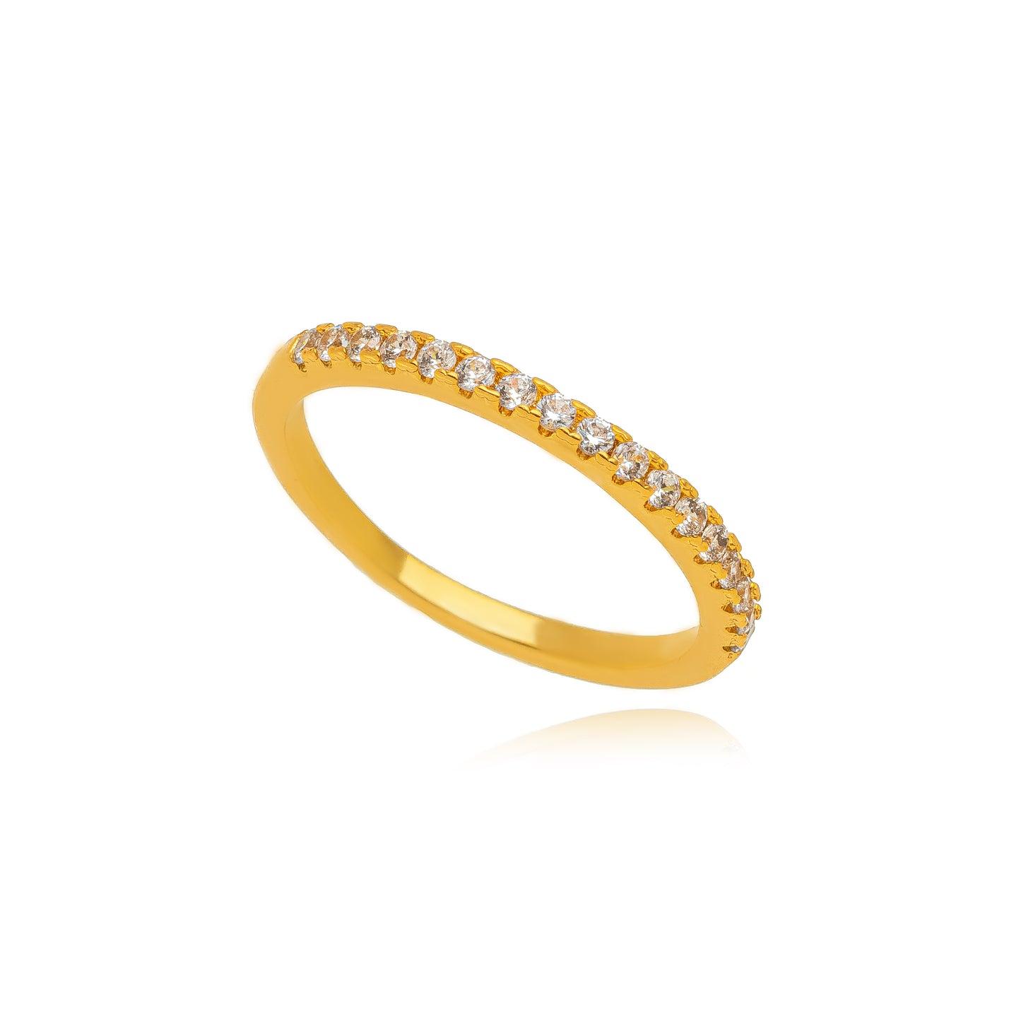 18K Gold Plated Zirconia Ring 1.5mm