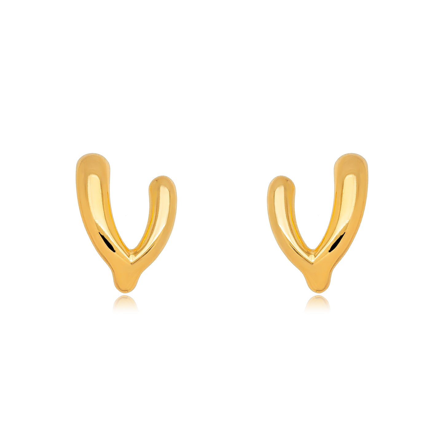 18K Gold Plated Thick Double Earrings