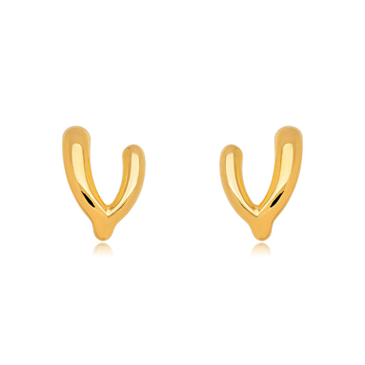 18K Gold Plated Thick Double Earrings