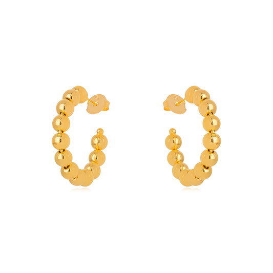 Hoops Medium Ball 18K Gold Plated Earrings