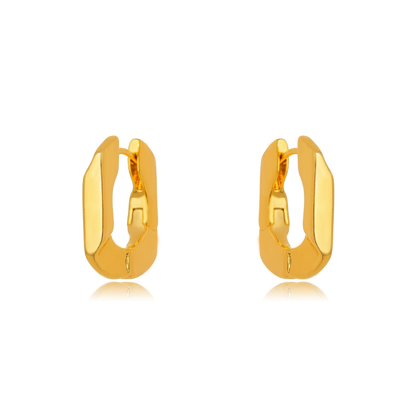 18K Gold Plated Small Click Hoops Earrings