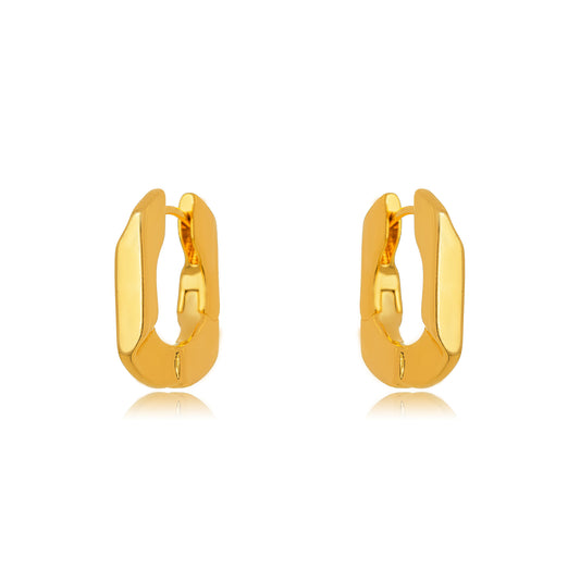 18K Gold Plated Small Click Hoops Earrings