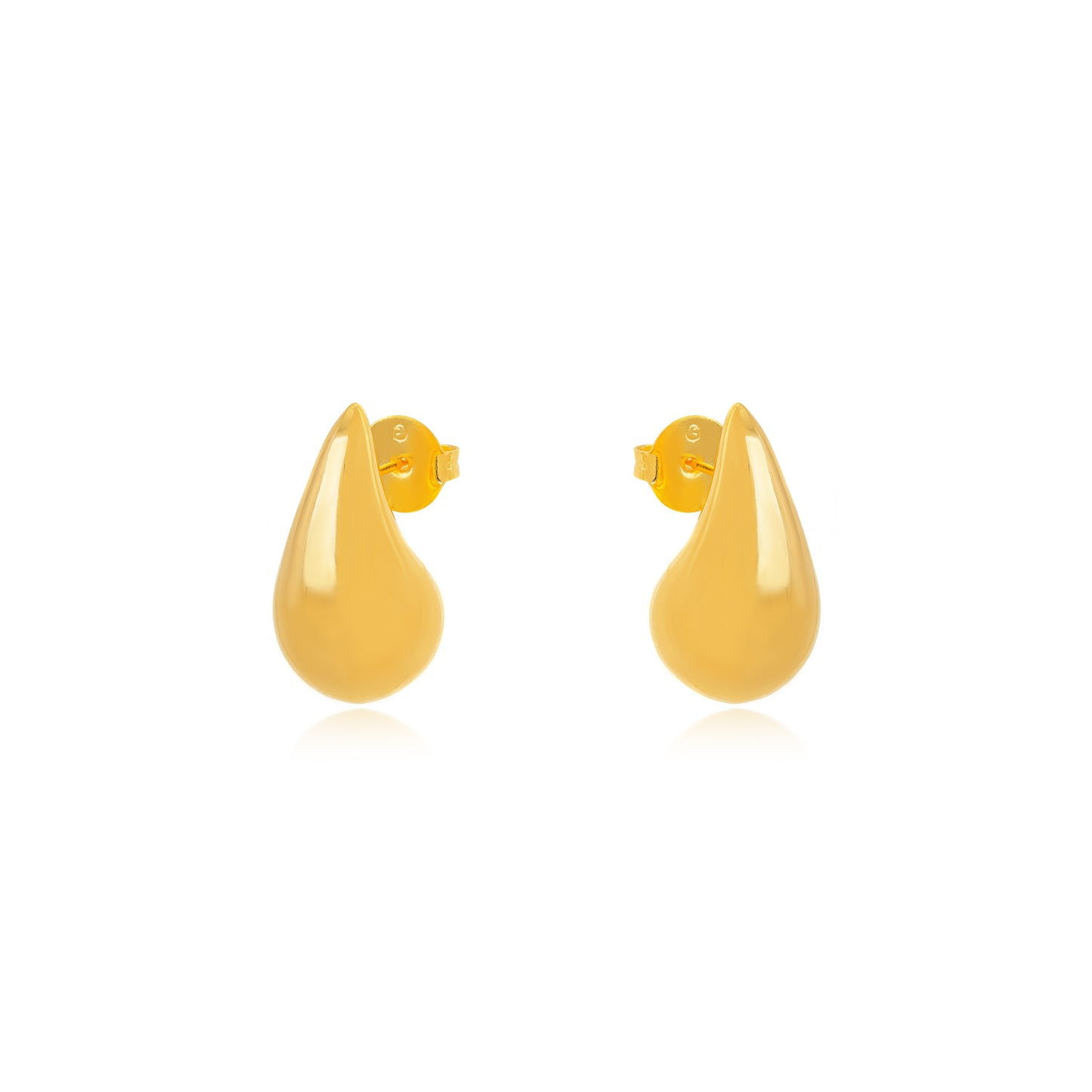18K Gold Plated Small Bold Teardrop Earrings