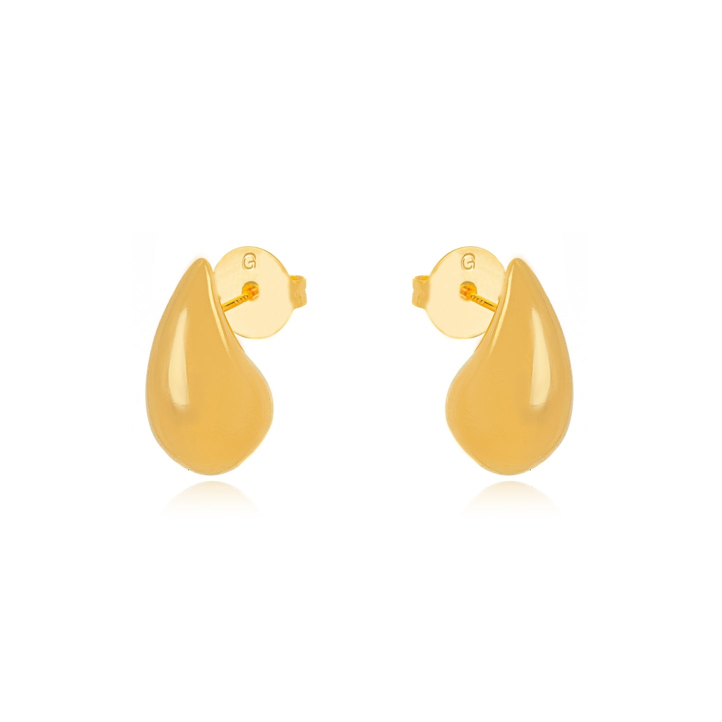 18K Gold Plated Medium Bold Teardrop Earrings
