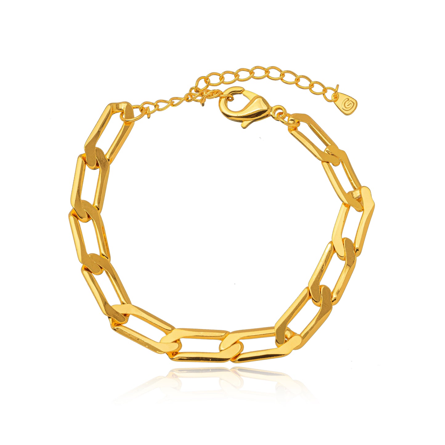 18K Gold Plated Paperclip Bracelet with a sleek and minimalist style.