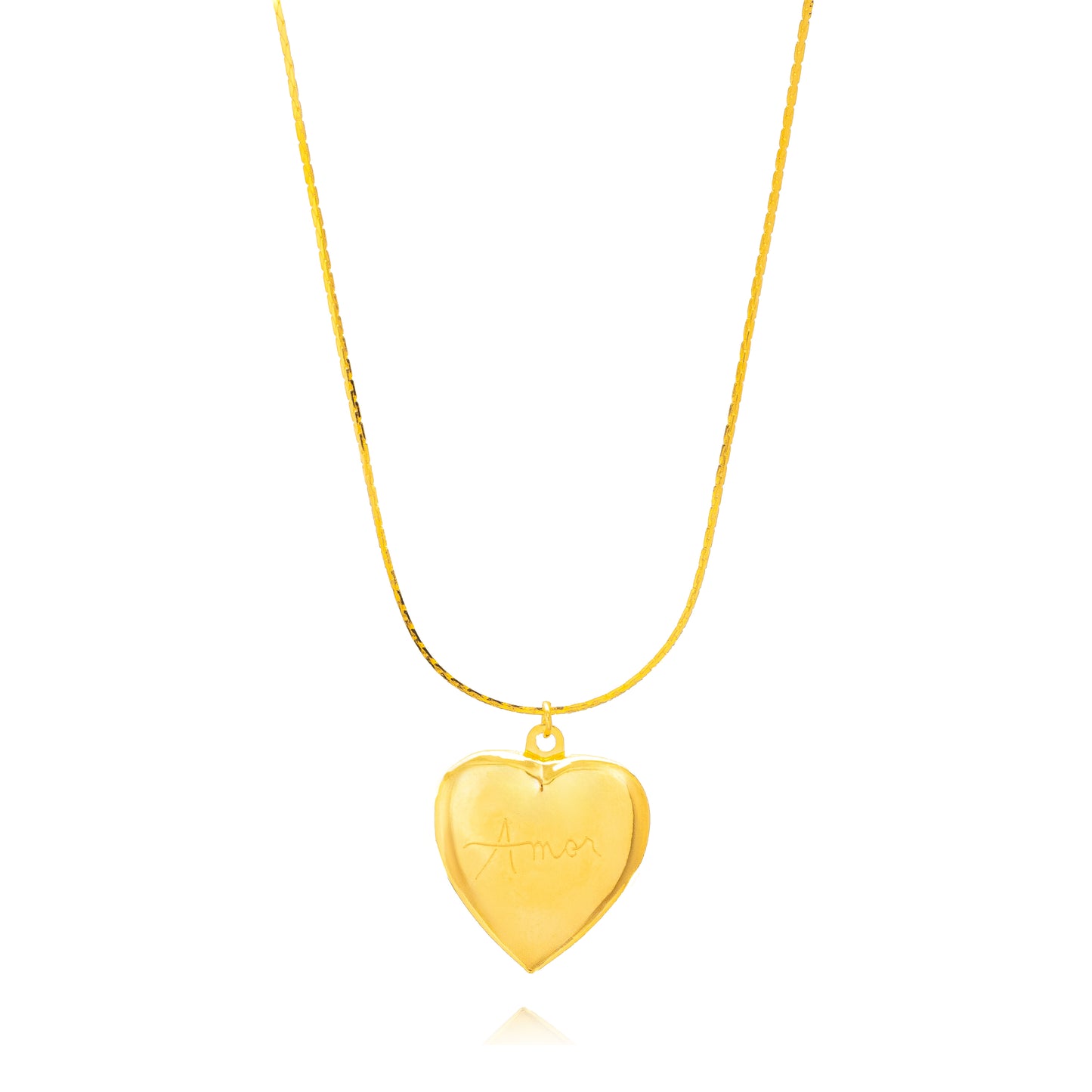 18K Gold Plated Reliquary Pendant Necklace