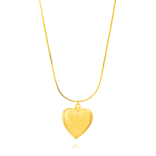 Reliquary Pendant 18K Gold Plated Necklace