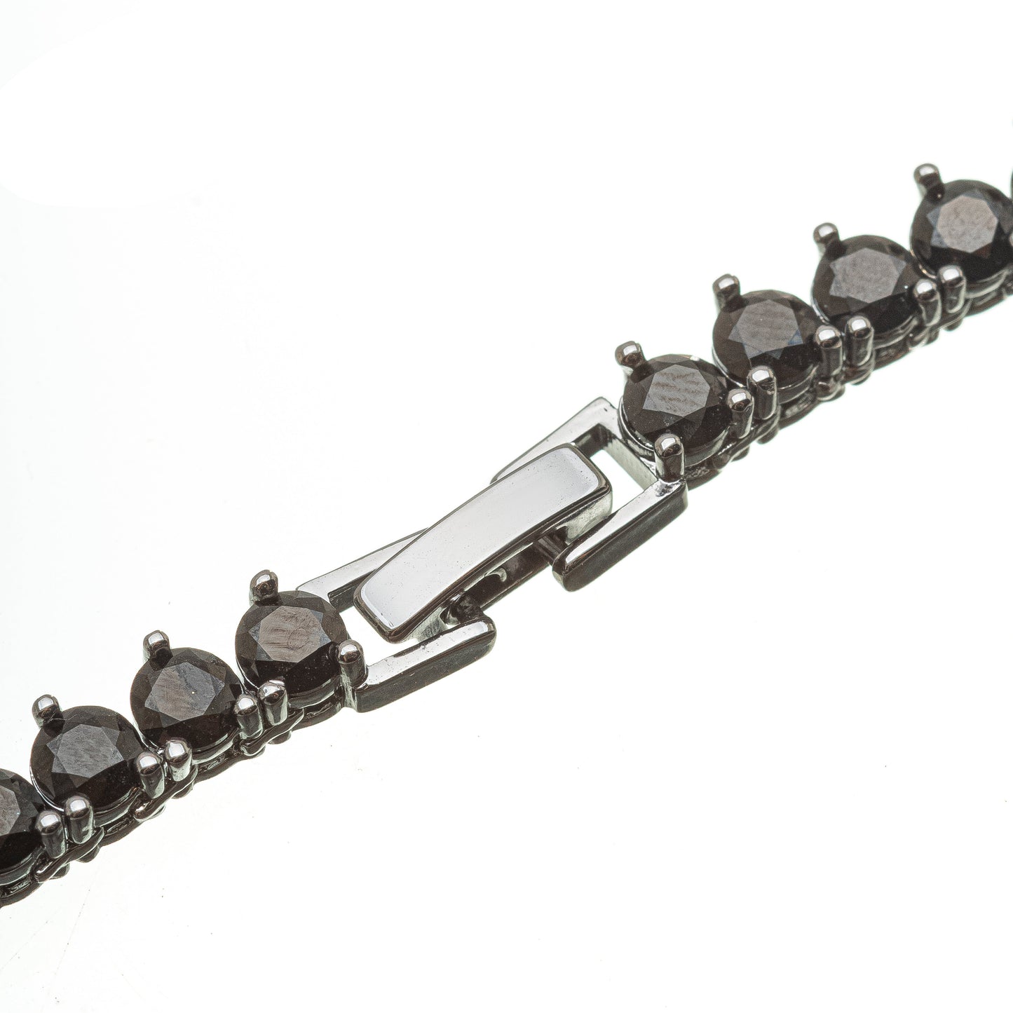 Black Rhodium Plated Three-Prong Zirconia 3mm Tennis Chain 40cm