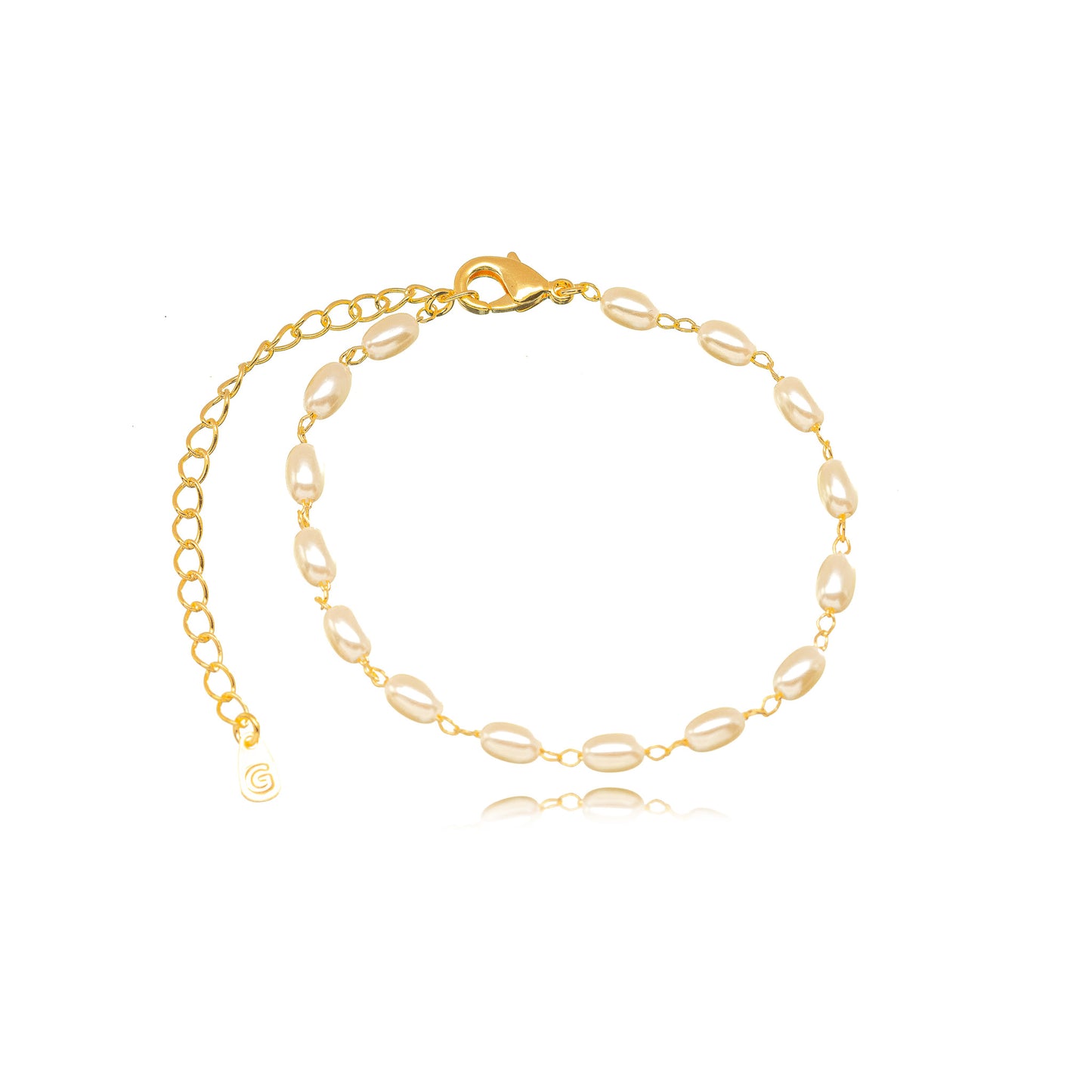 18K Gold Plated Delicate Pearls Bracelet