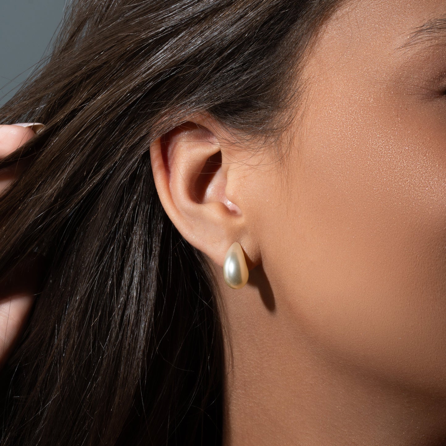 18K Gold Plated Small Pearl Teardrop Earrings