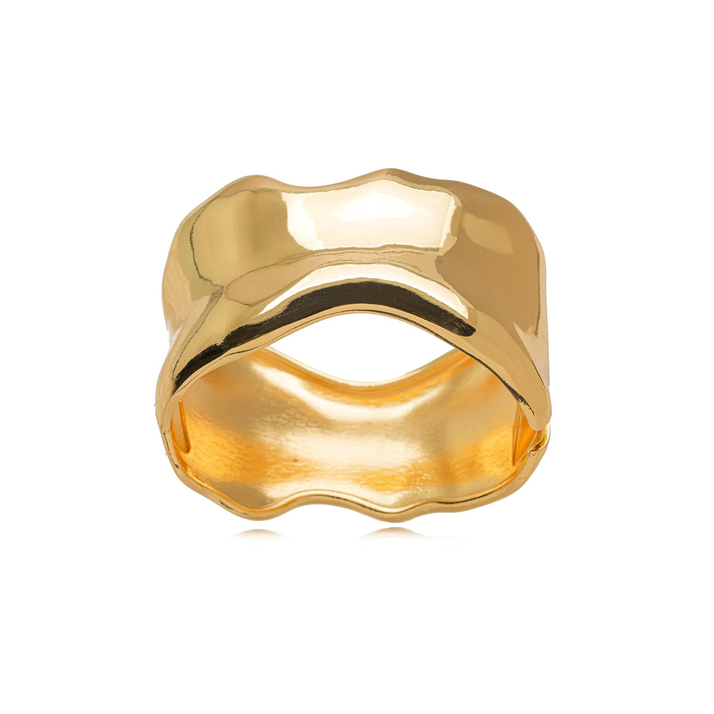 18K Gold Plated Organic Cuff Bracelet with a bold design.