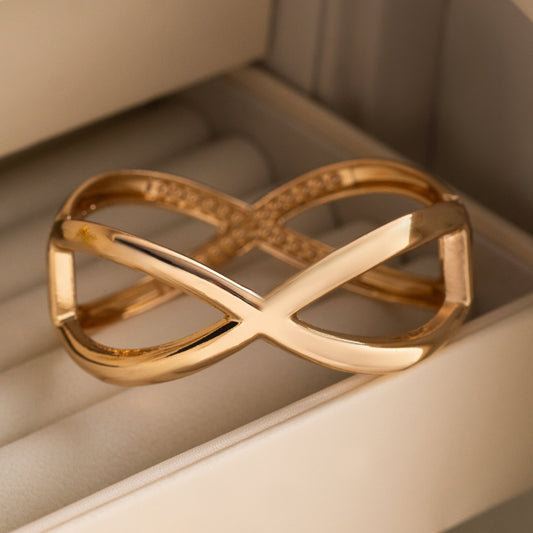 18K Gold Plated Infinity Bangle Bracelet