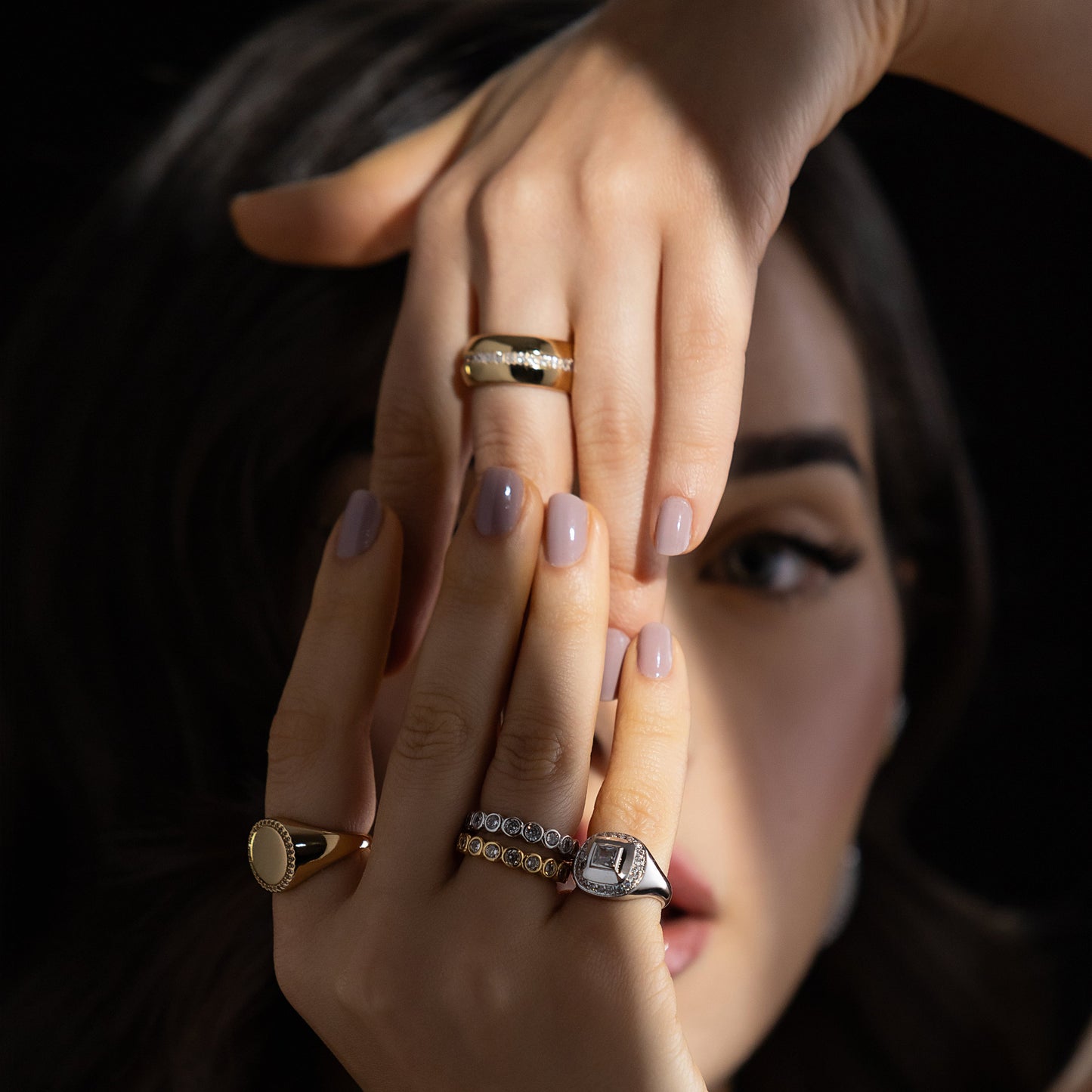18K Gold Plated Bold Domed Band Ring