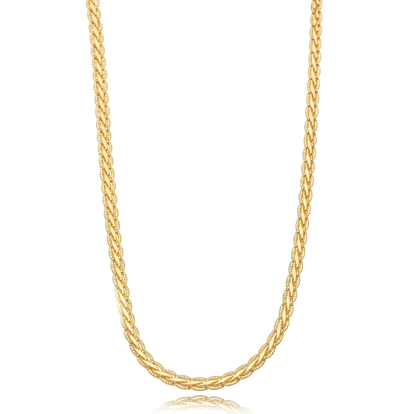 Detailed Chain 18K Gold Plated Necklace