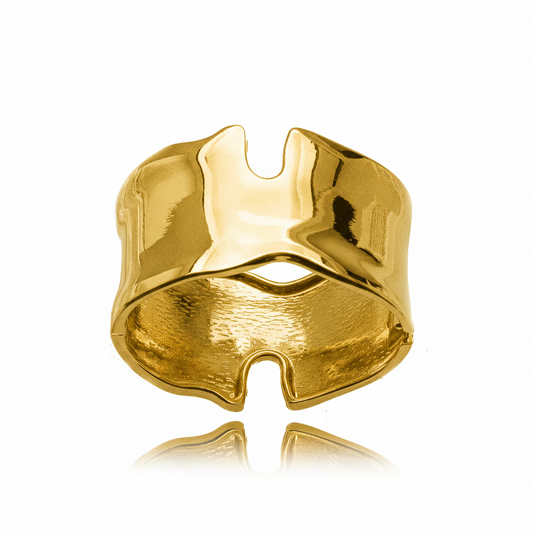 18K Gold Plated Organic Cuff Bracelet