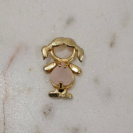 18K Gold Plated Stone Girl Pendent