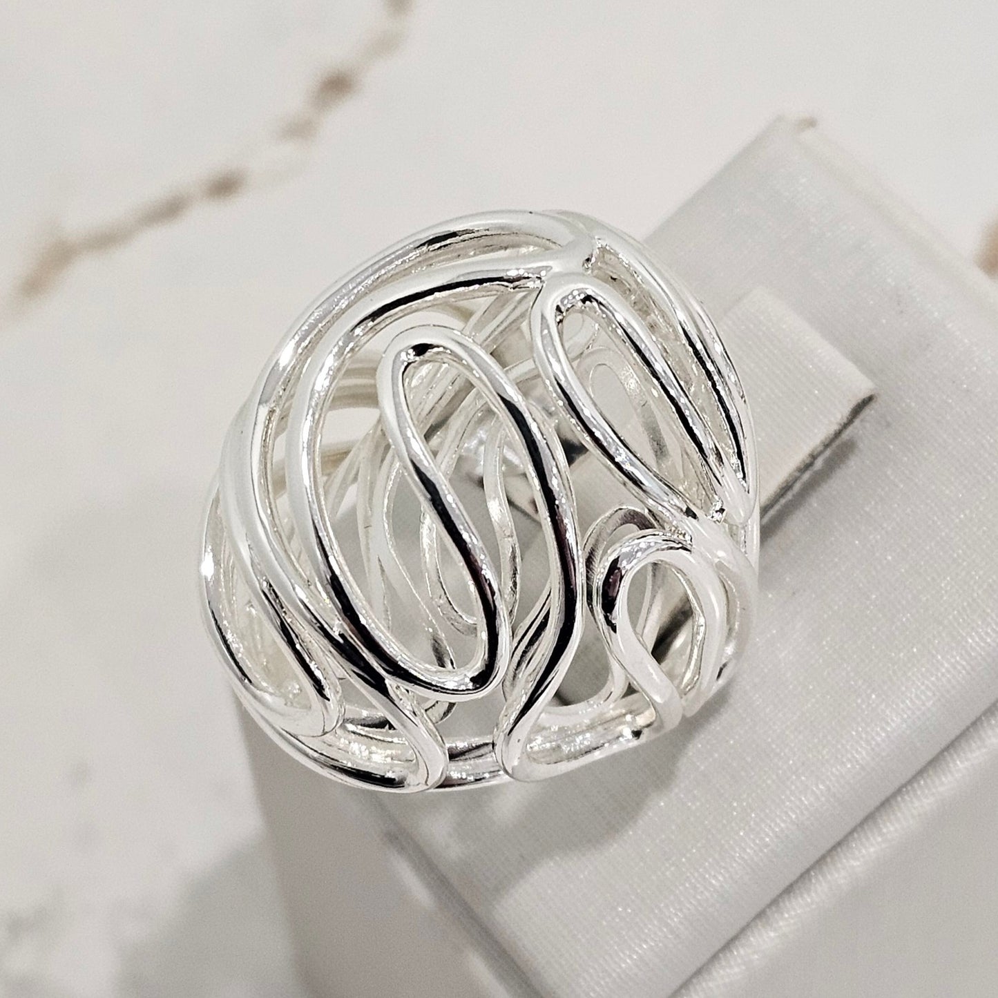 Silver 925 Plated Organic Ring