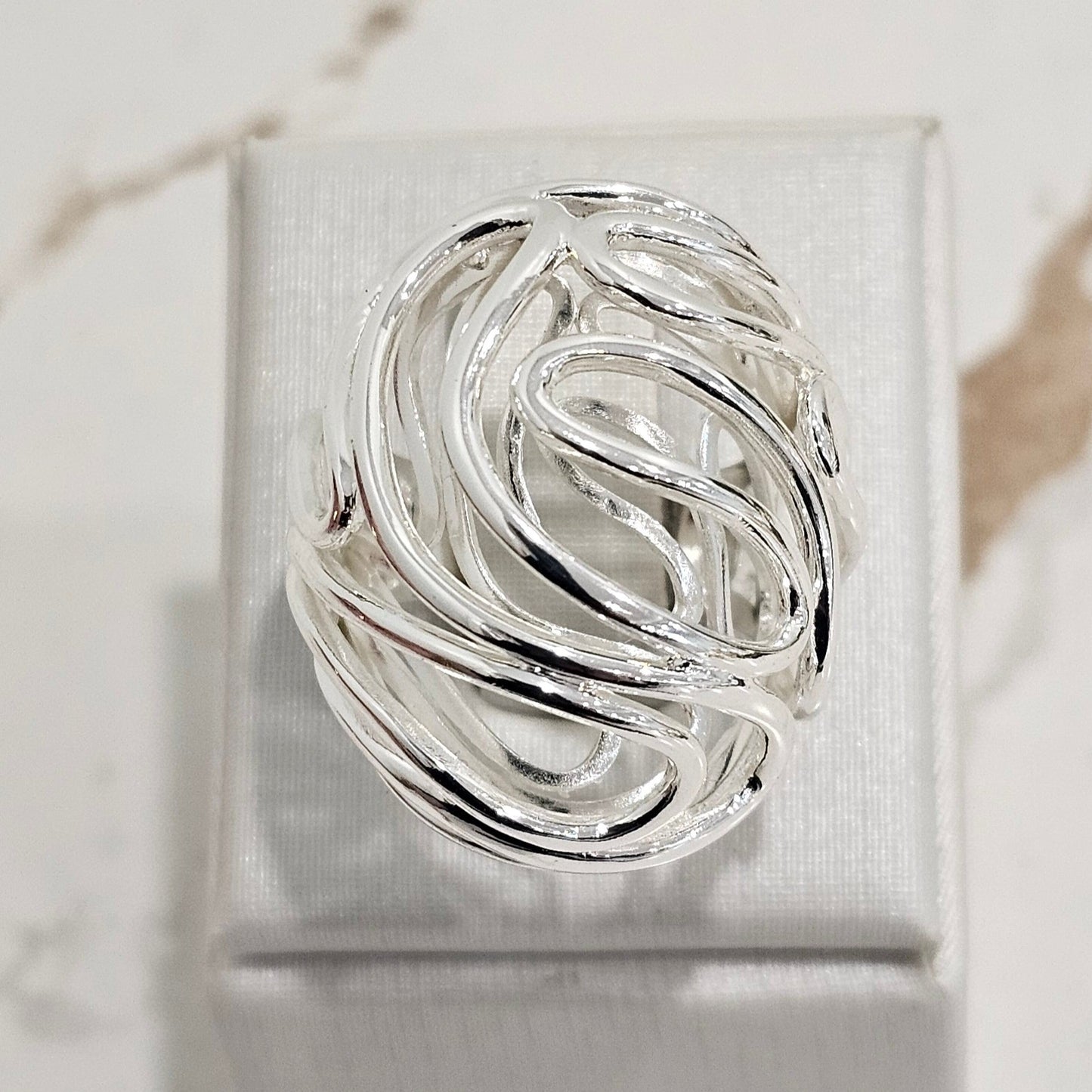 Silver 925 Plated Organic Ring