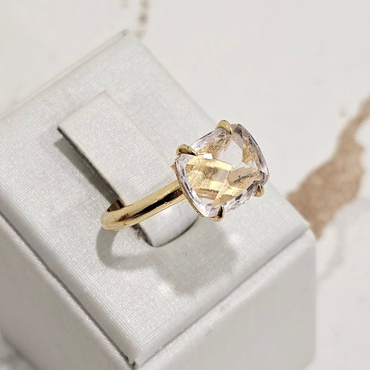 18K Gold Plated Kunzite Solitaire Ring