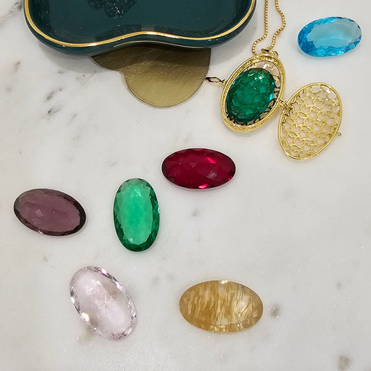 18K Gold Plated Adjustable Three Stones Necklace