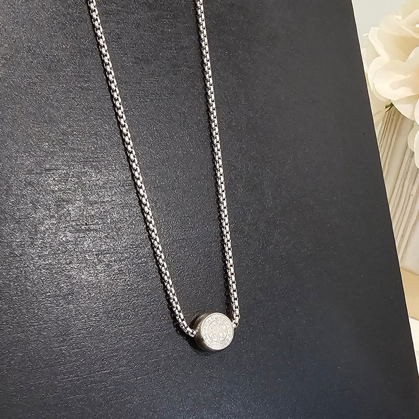 Men's Silver Stainless Steel São Bento Necklace 70cm