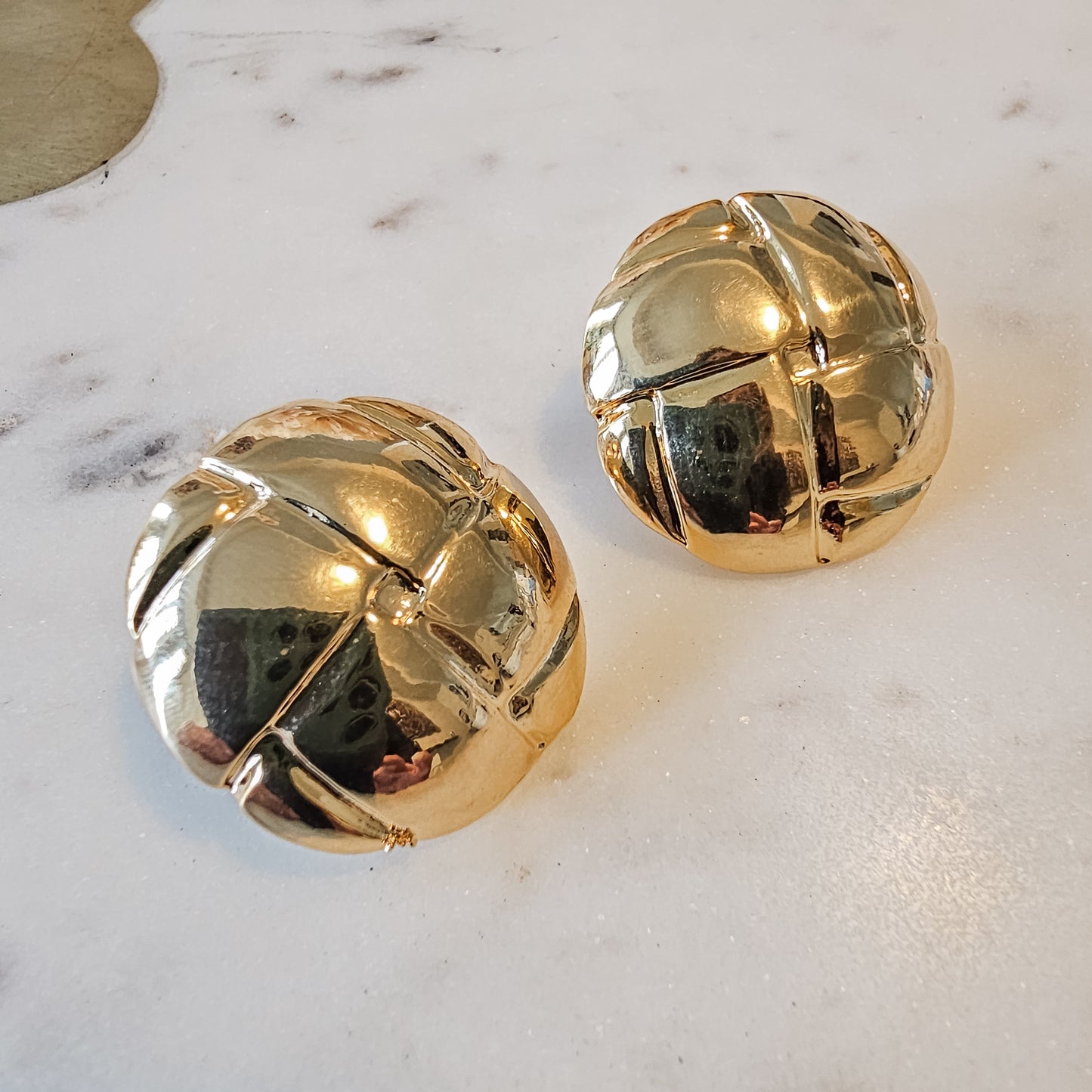 18K Gold Plated Round Stud Earrings