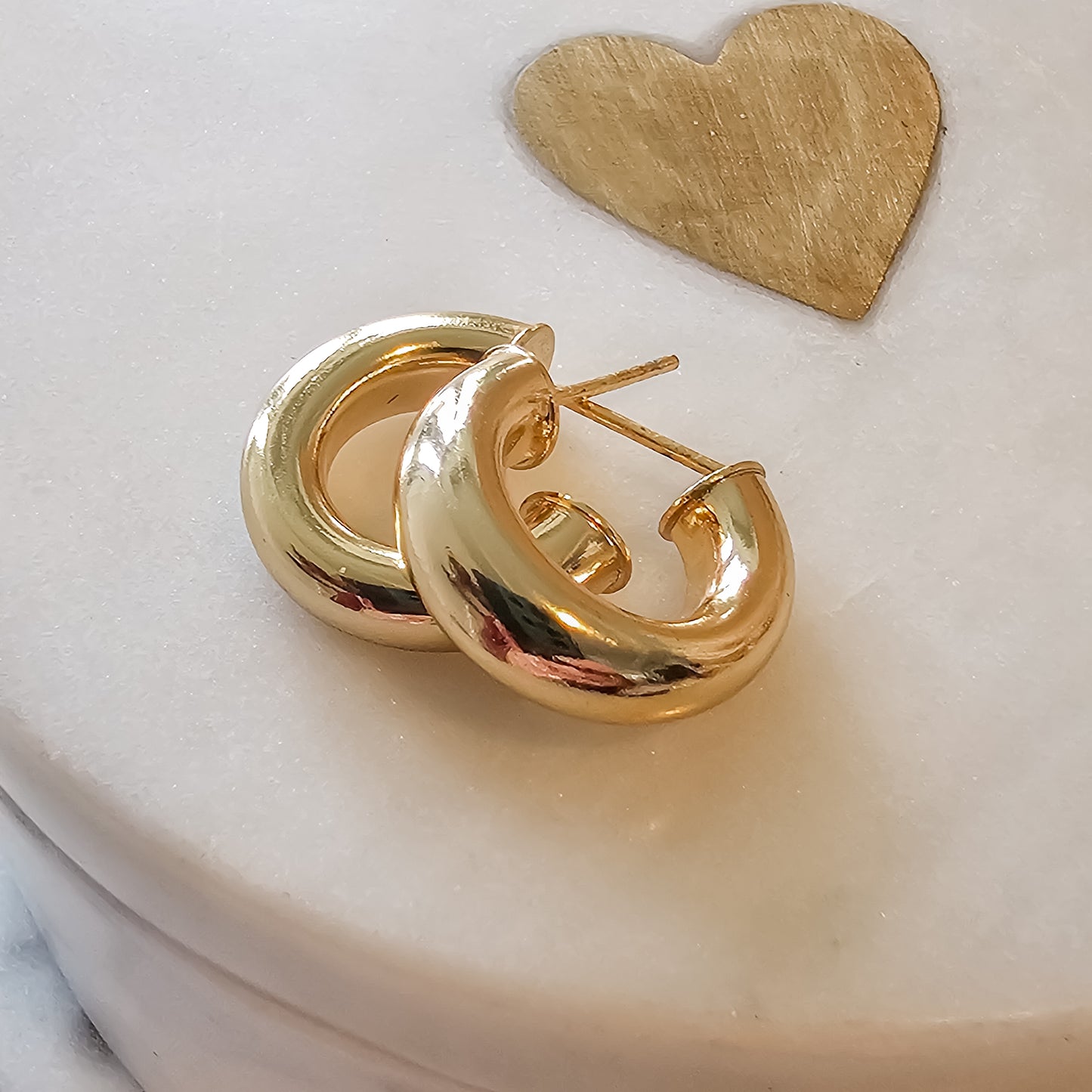 18K Gold Plated Small Hoops 7.5mm Earrings