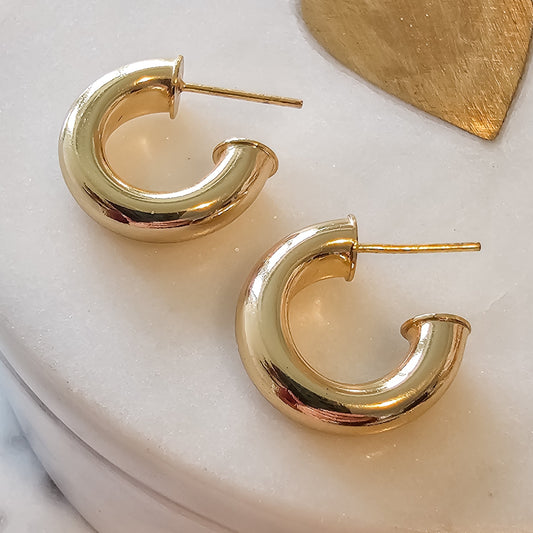 18K Gold Plated Small Hoops 7.5mm Earrings