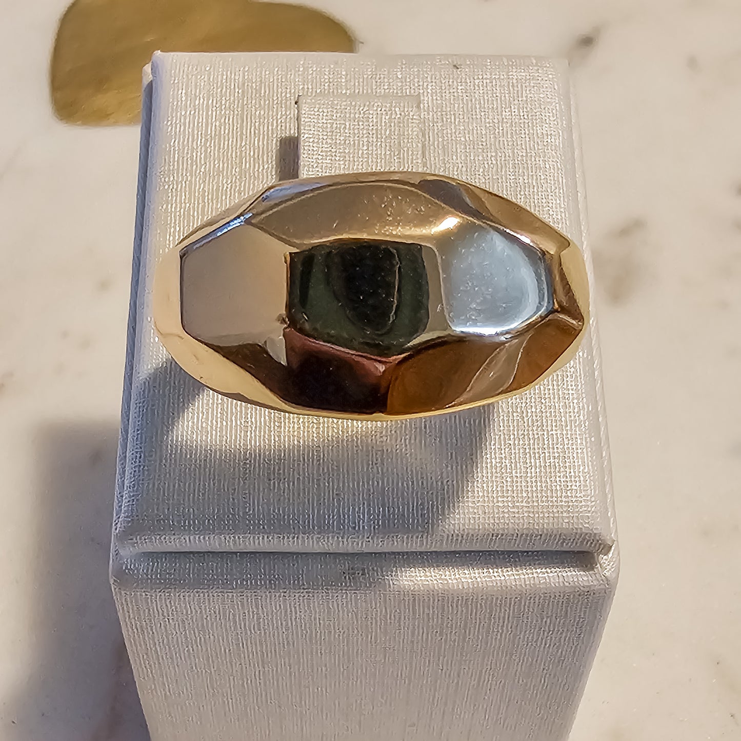 18K Gold Plated Bold Multifaceted Ring