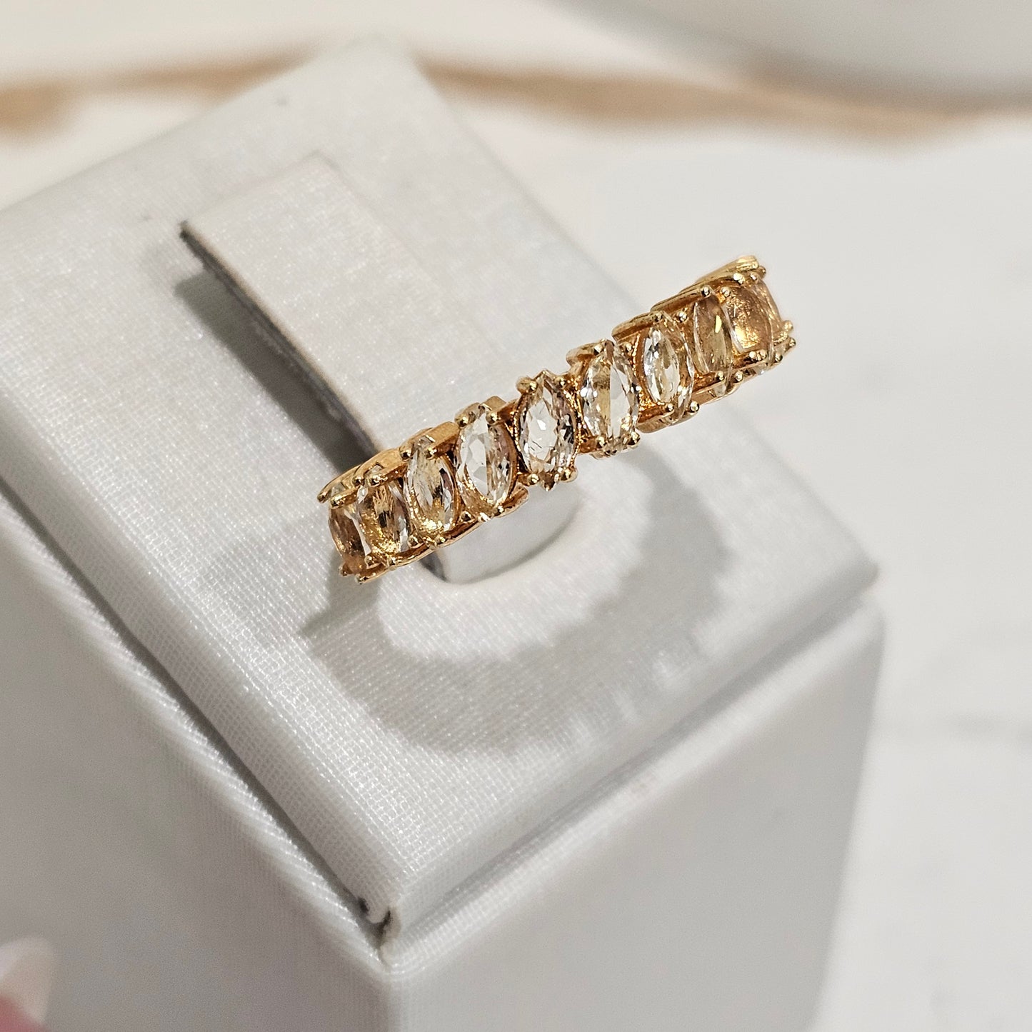 18K Gold Plated Lime Citrine Ring