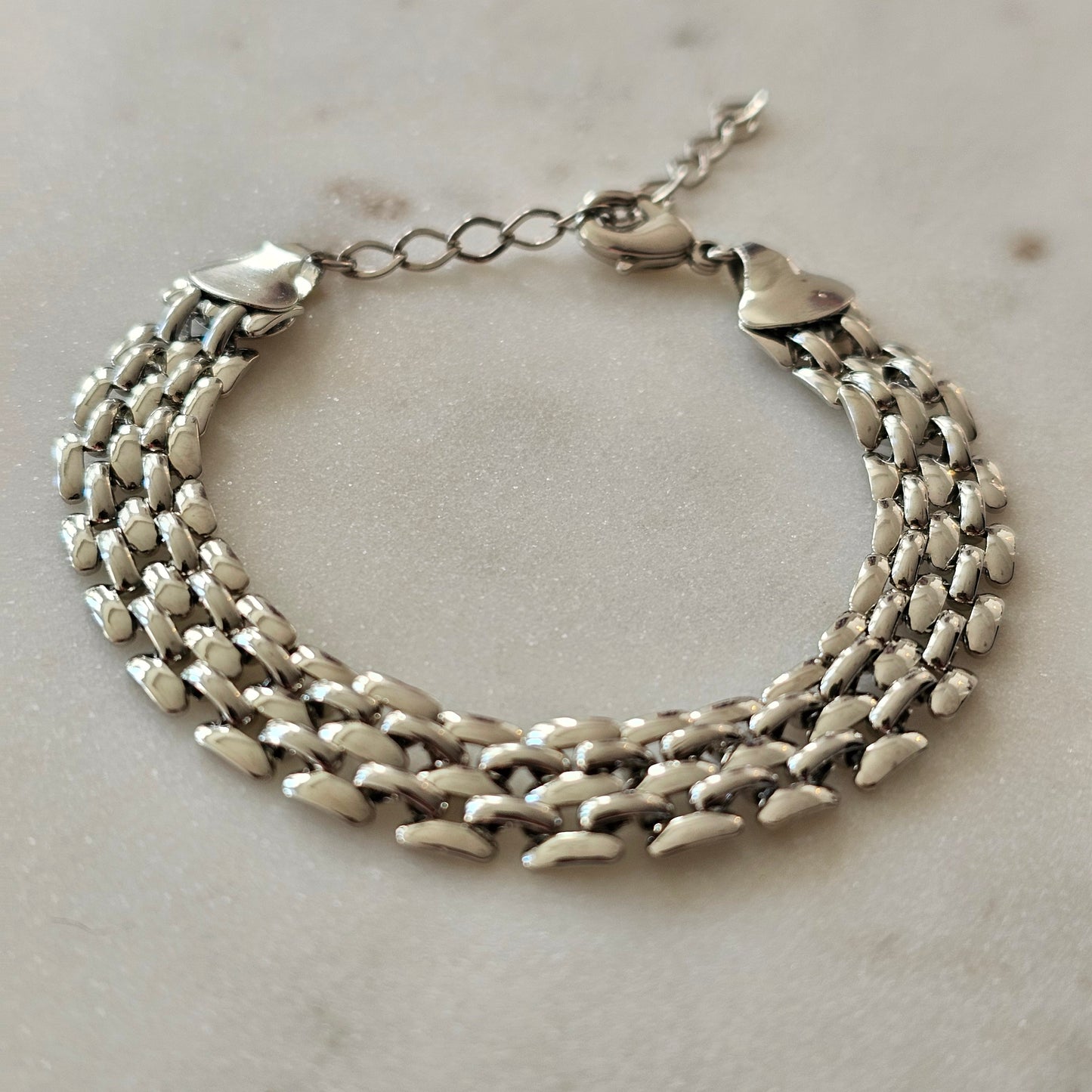 White Rhodium Plated Watch Bracelet