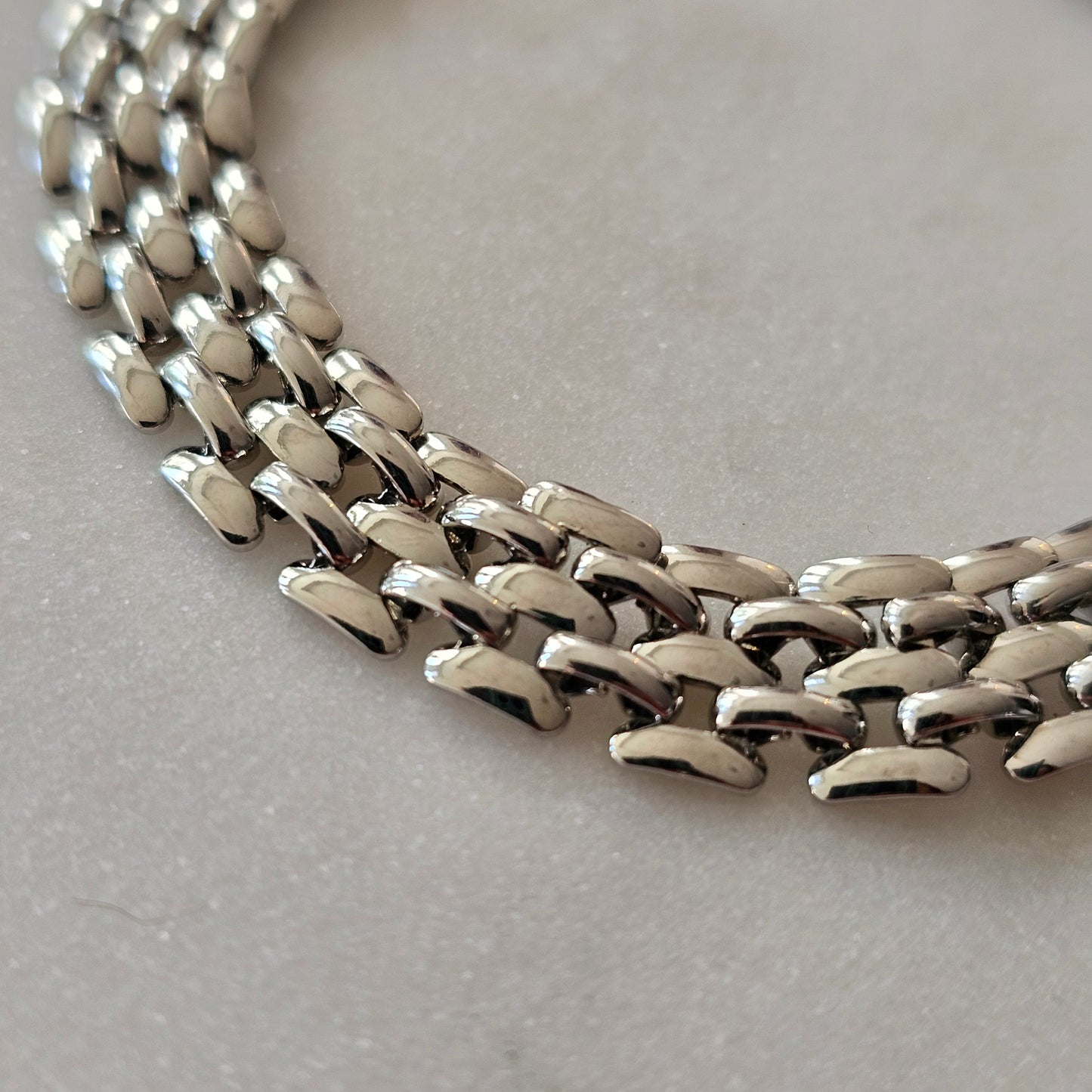 White Rhodium Plated Watch Bracelet
