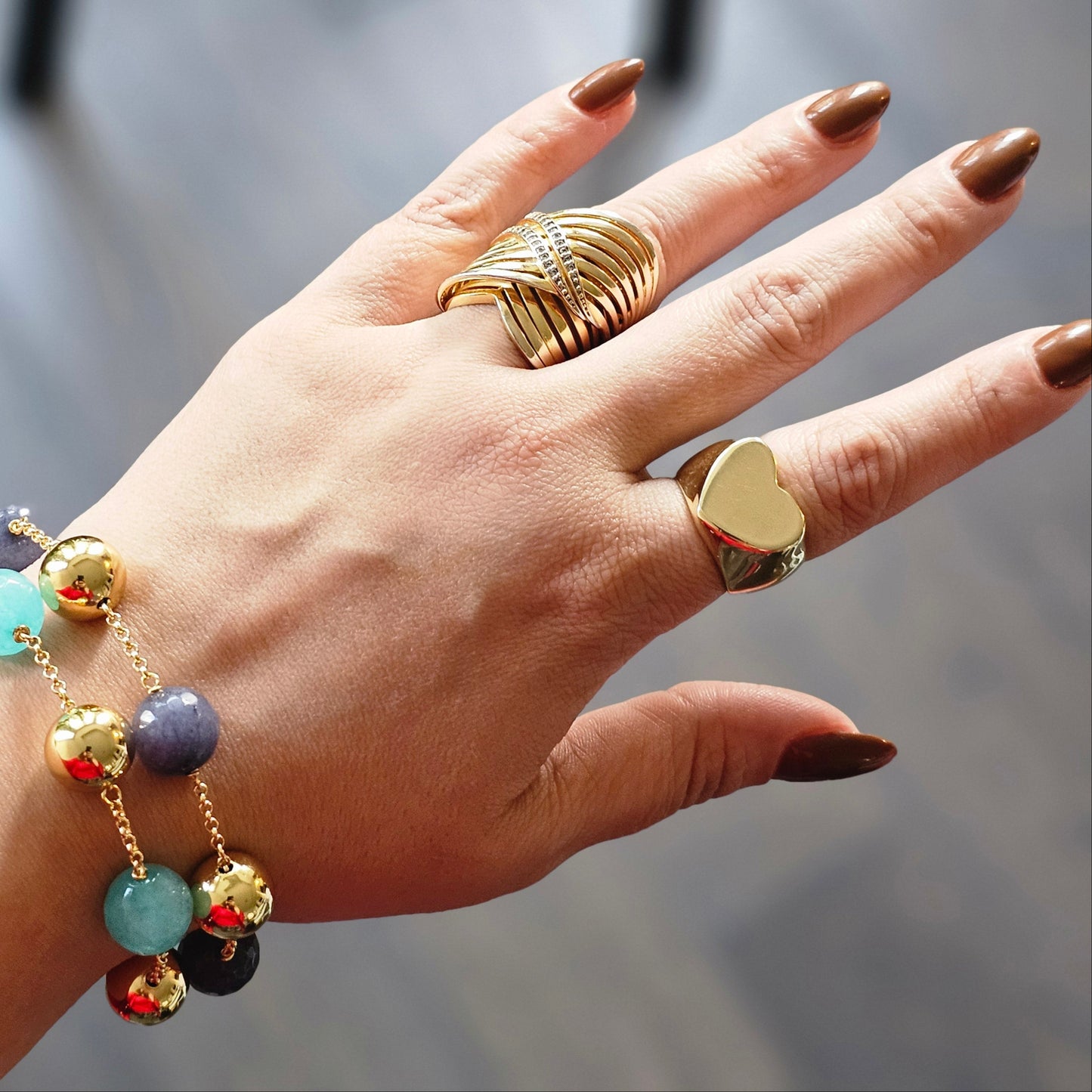 18K Gold Plated Bold Heart Ring