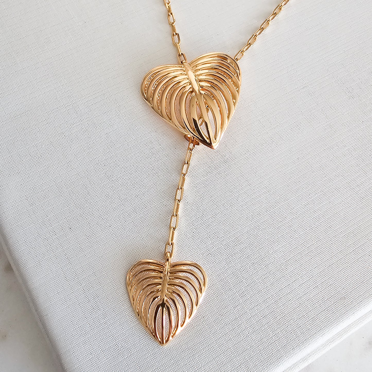 18K Gold Plated Adjustable Leaves Necklace