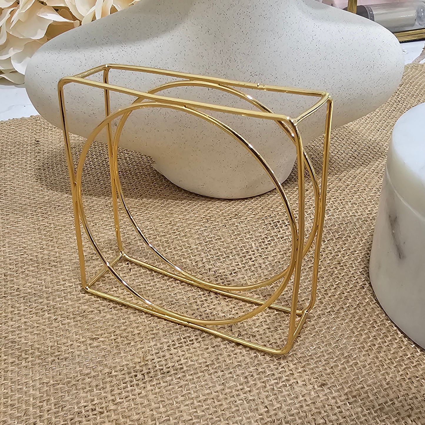 18K Gold Plated Square Bangle Bracelet