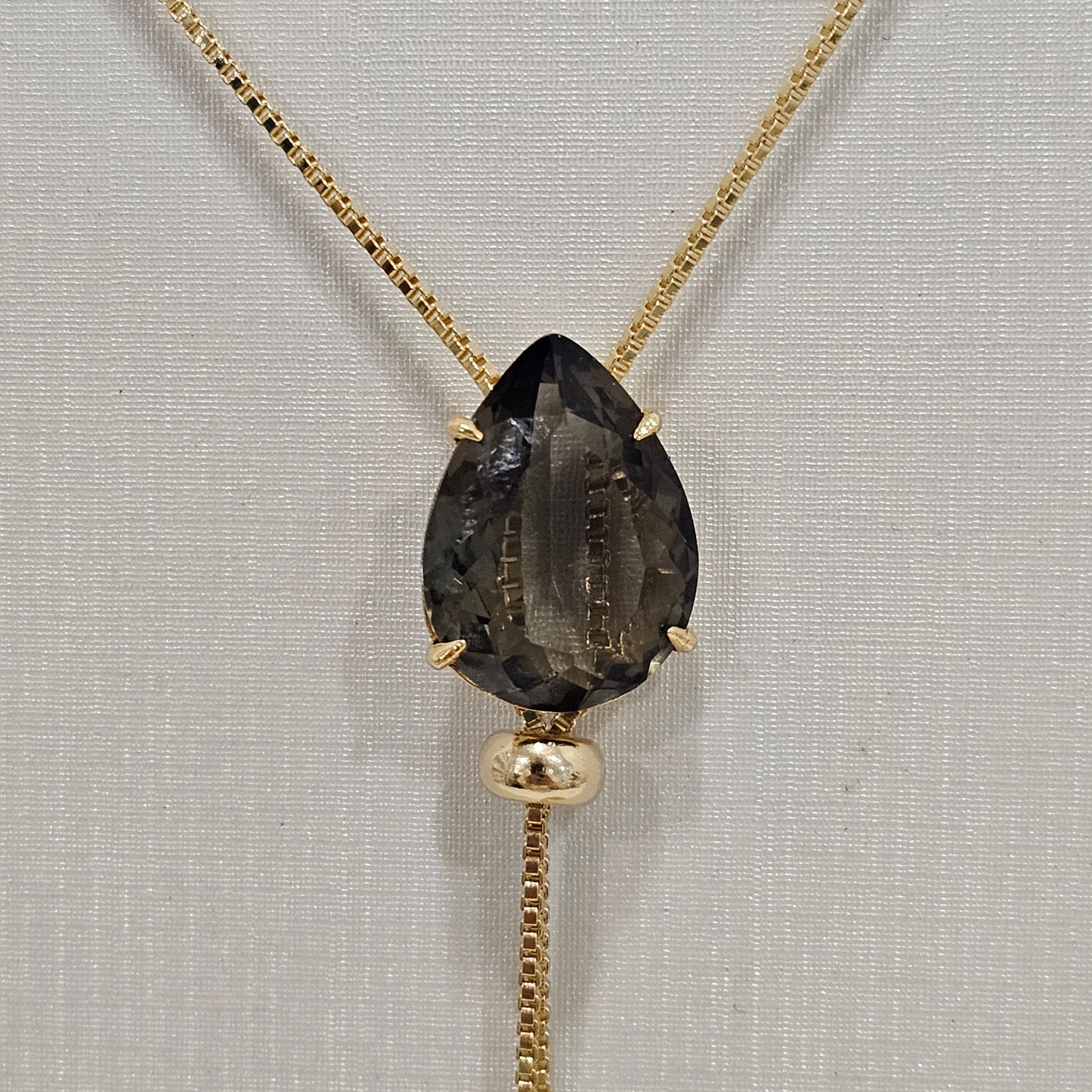 18K Gold Plated Colorful Teardrop Adjustable Necklace