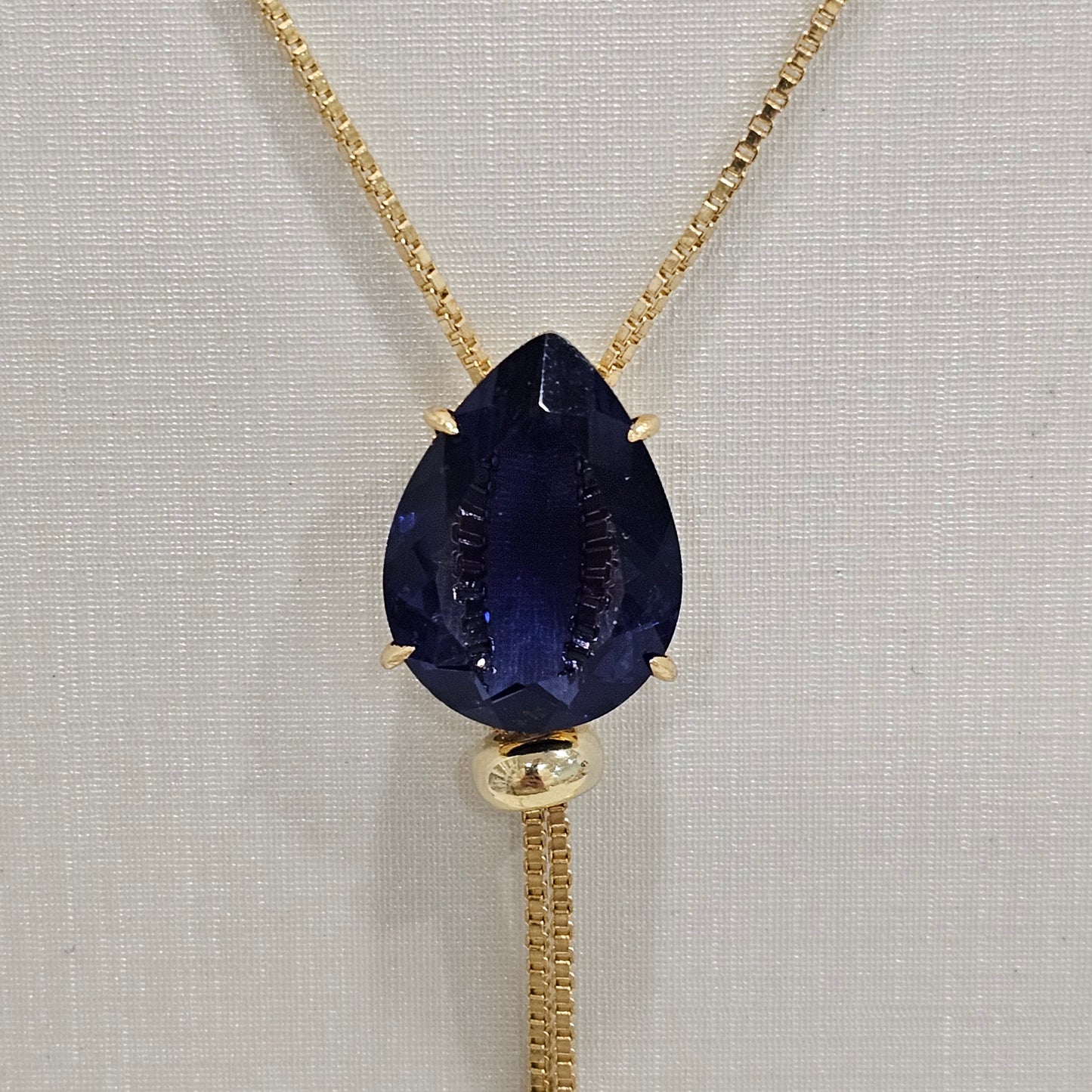 18K Gold Plated Colorful Teardrop Adjustable Necklace