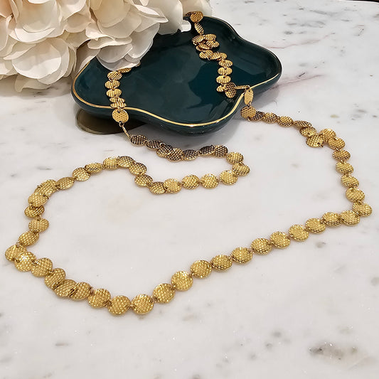 18K Gold Plated Long Medal Necklace