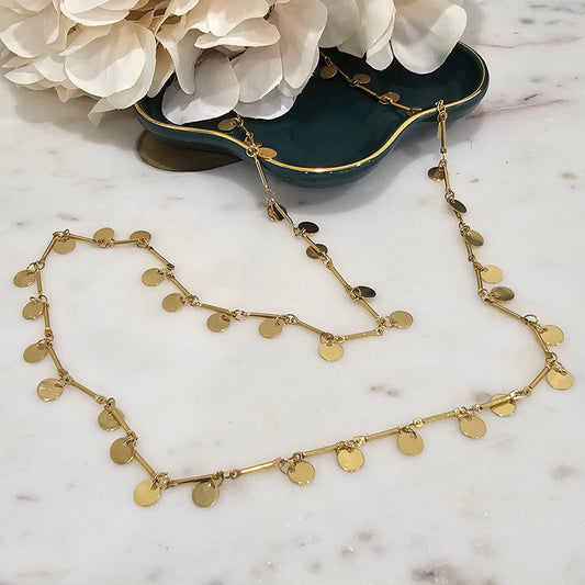 18K Gold Plated Medals Necklace