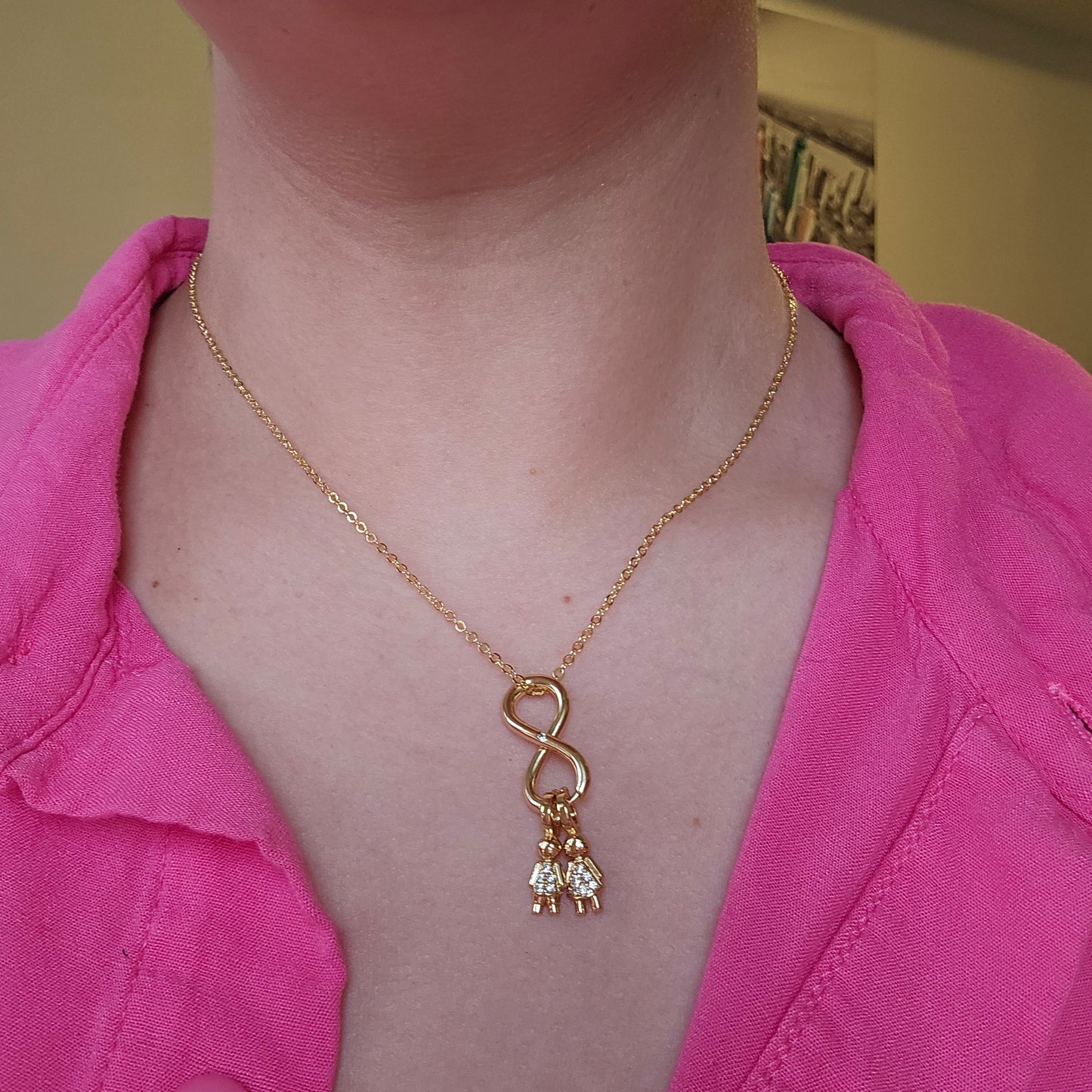 18K Gold Plated Studded Zirconia Boy Pendant